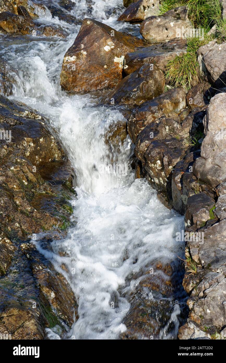 Wasserfälle Von Small Water Beck, Mardale Head Haweswater, Cumbria Stockfoto