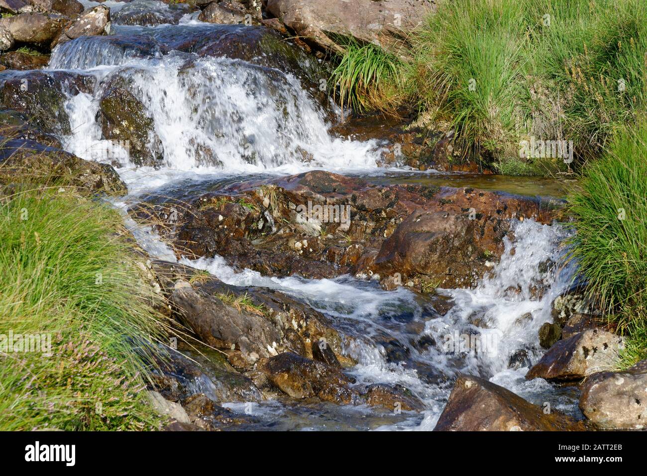 Wasserfälle Von Small Water Beck, Mardale Head Haweswater, Cumbria Stockfoto