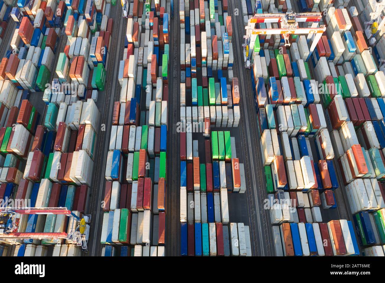 Hafen von Long Beach und Los Angeles Container Yard Stockfoto