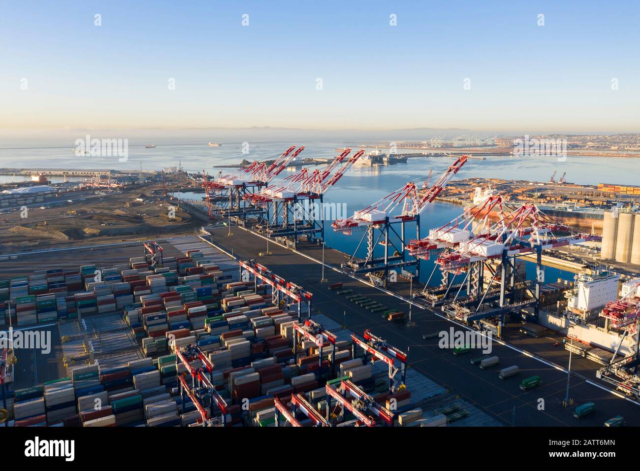Hafen von Long Beach und Los Angeles Container Yard Stockfoto
