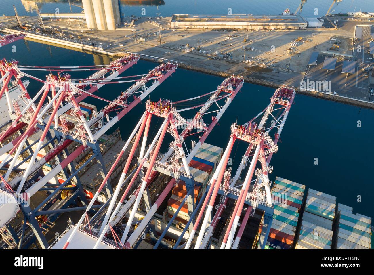 Hafen von Long Beach und Los Angeles Container Yard Stockfoto