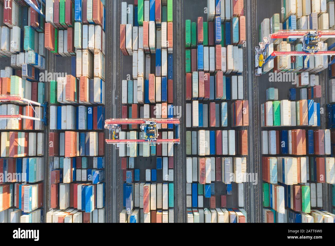 Hafen von Long Beach und Los Angeles Container Yard Stockfoto