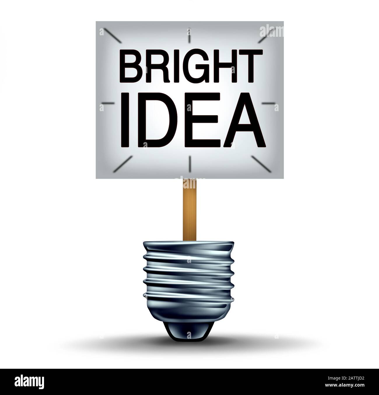 Bright Idea Creative Lightbirb Business Success und Industry Innovation Concept and Creativity Symbol als 3D-Illustration. Stockfoto