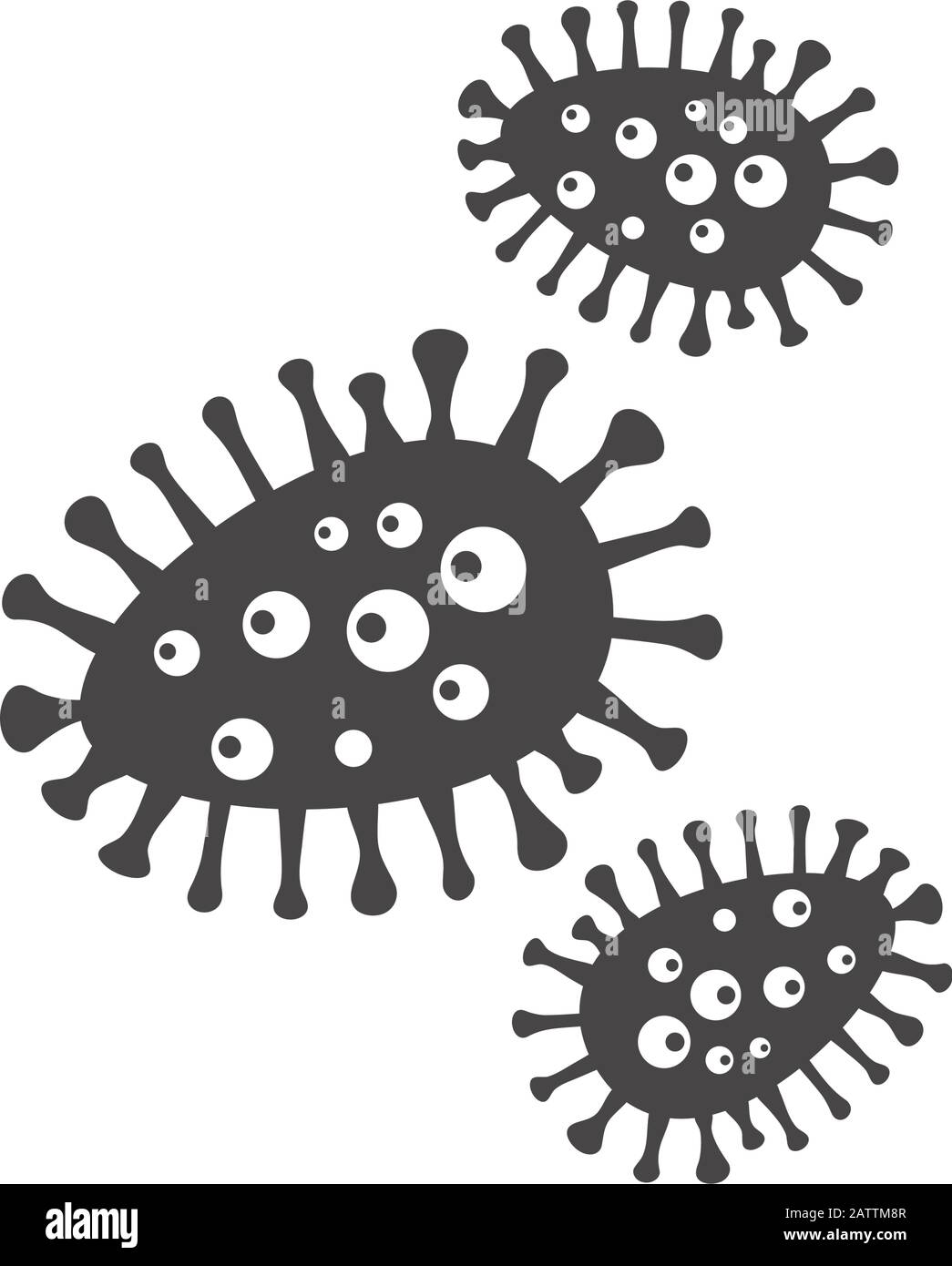 Design der Symbolvorlage für Virus-Vektor-Illustrationen Stock Vektor