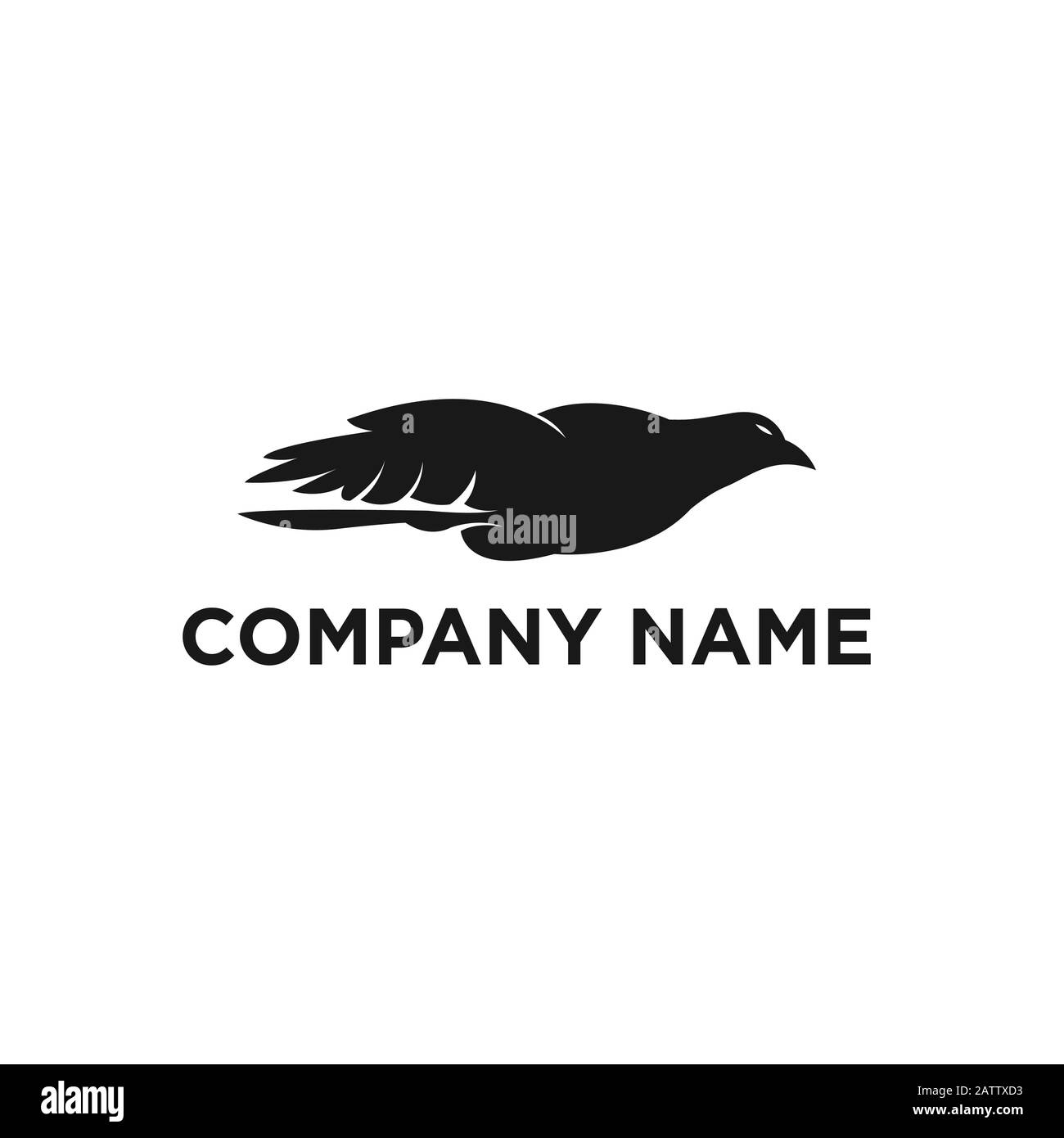 Naturvogel-Logo-Illustration, Naturvogel-Logo, Tierrettungsstiftung, fliegendes Vogel-Logo, Strichart-Vogelsymbol, Tier-Vogelzeichen, Freivogel-Symbol, V Stock Vektor