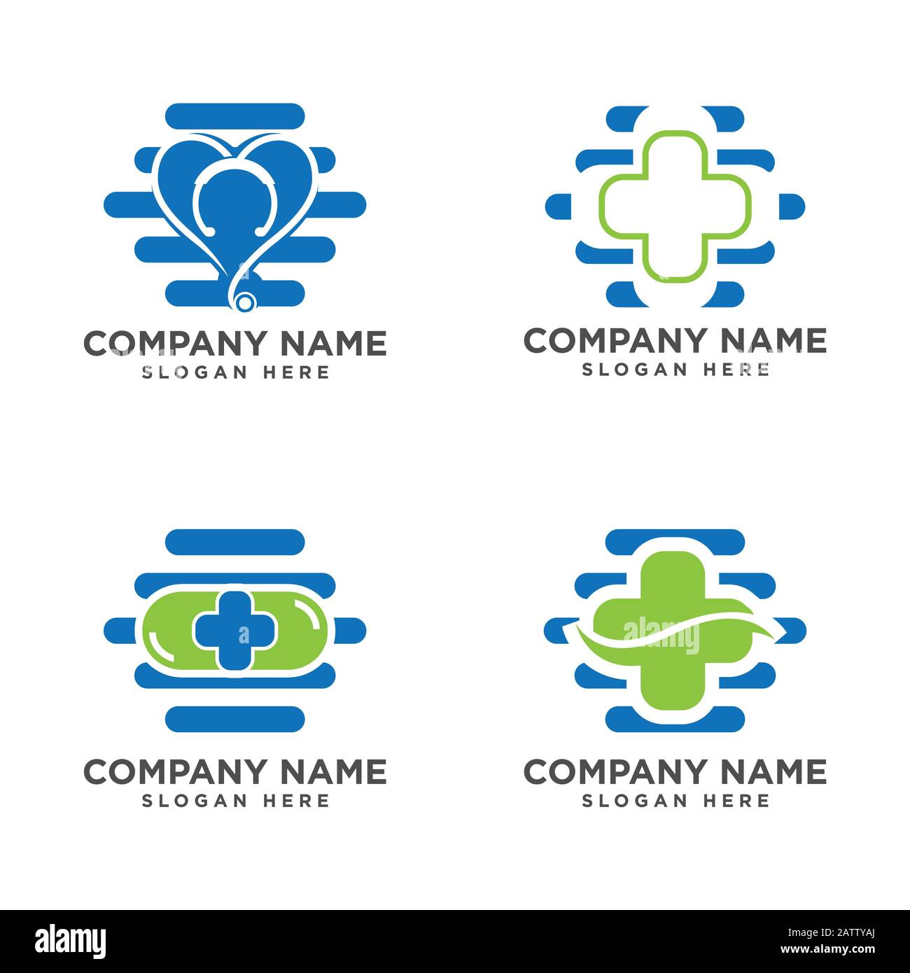 Symbol für die medizinische Gesundheit. Logo für die pflanzliche Gesundheitspflege. Logo für die Natur Stock Vektor