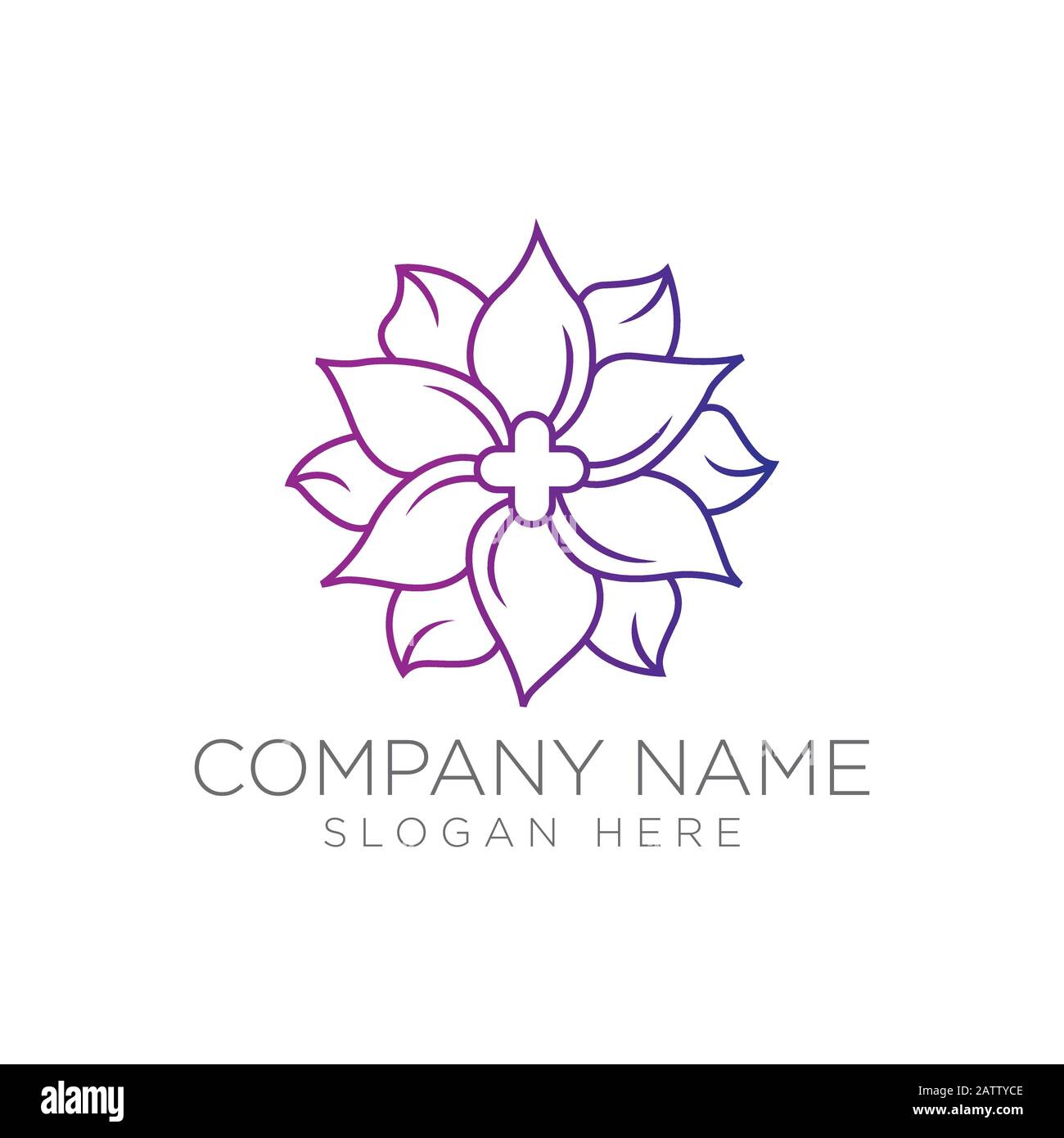 Symbol für die medizinische Gesundheit. Logo für die pflanzliche Gesundheitspflege. Logo für die Natur Stock Vektor