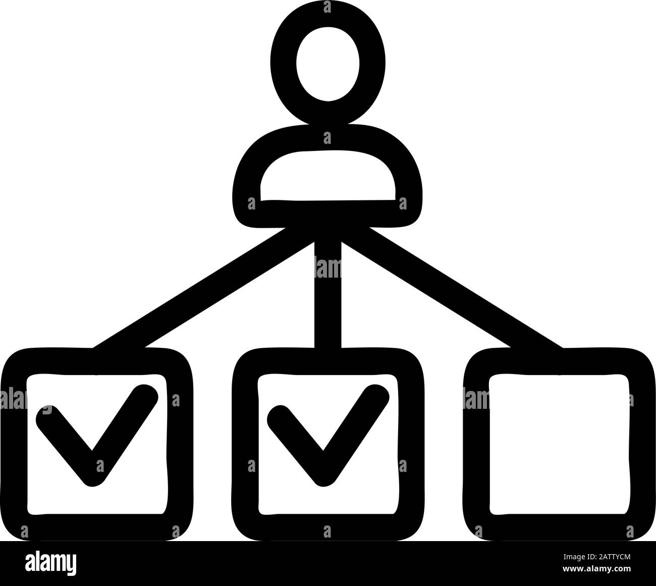 Symbolvektor für die Manager-Auswahl. Isolierte Darstellung des Kontursymbols Stock Vektor