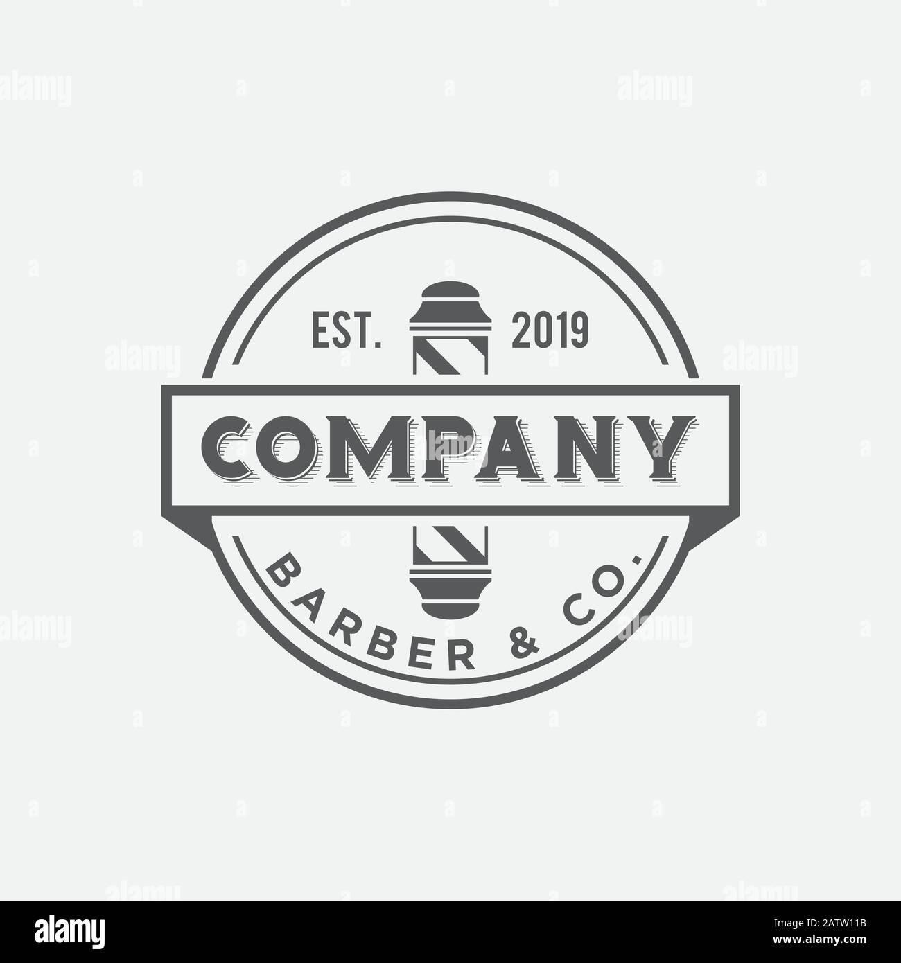 Barbershop Logo und barber Shop Vintage Label und Badge Illustration Stock Vektor