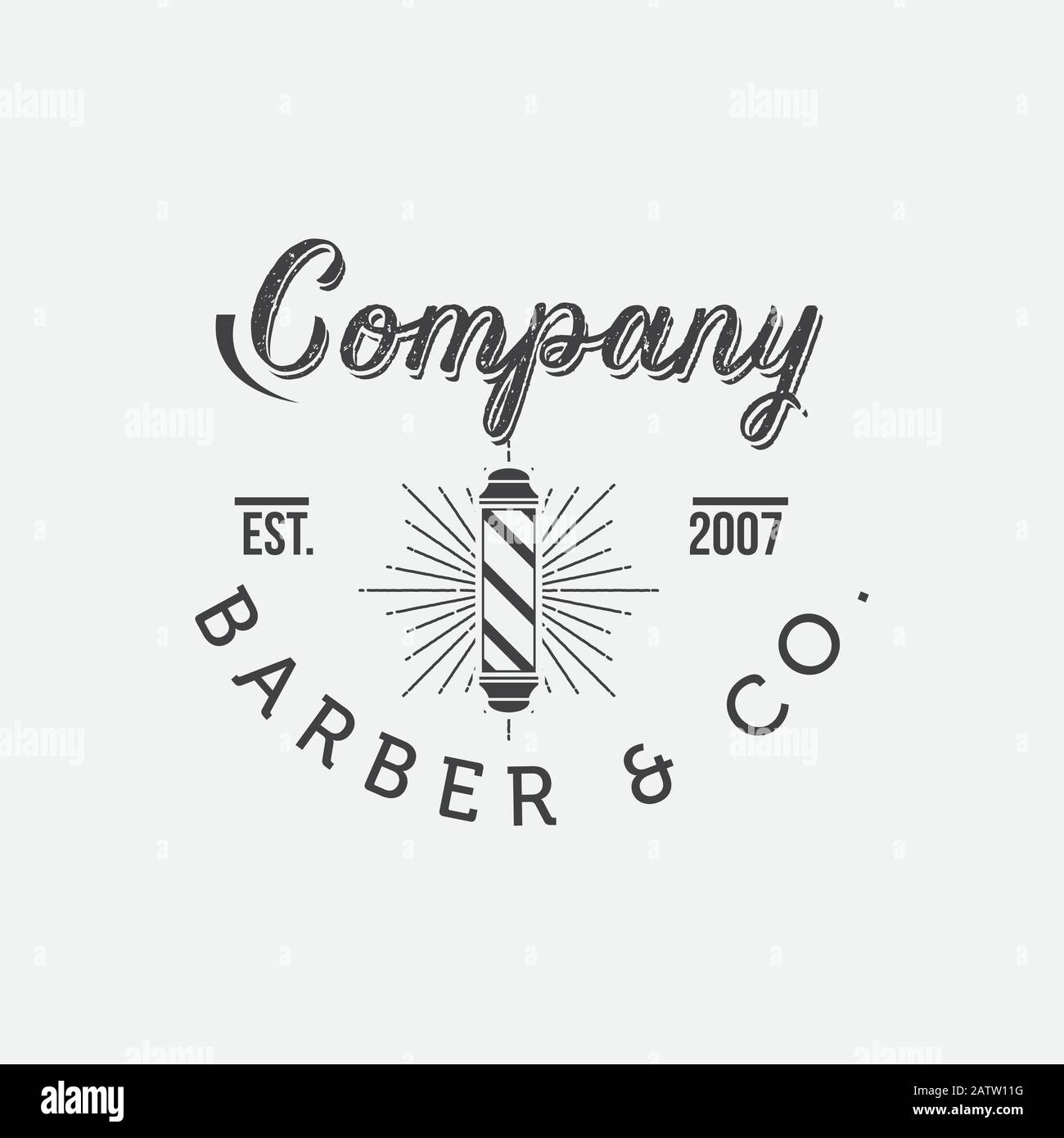 Barbershop Logo und barber Shop Vintage Label und Badge Illustration Stock Vektor