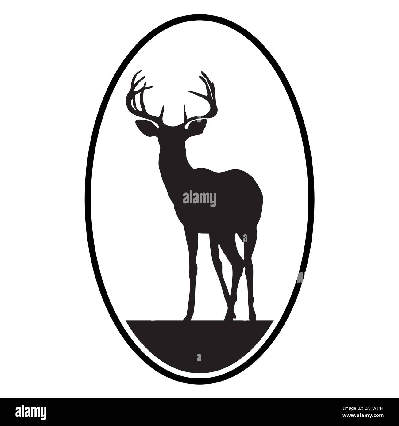 Hirschsymbol. Deer Icon Art. Deer Icon eps. Symbol für Rehe. Logo für Hirschsymbole. Schild mit dem Symbol für Rehe. Hirschsymbol flach. Design mit Hirschsymbol. Hirsch-Symbol Vektor.Eps 10 Stock Vektor