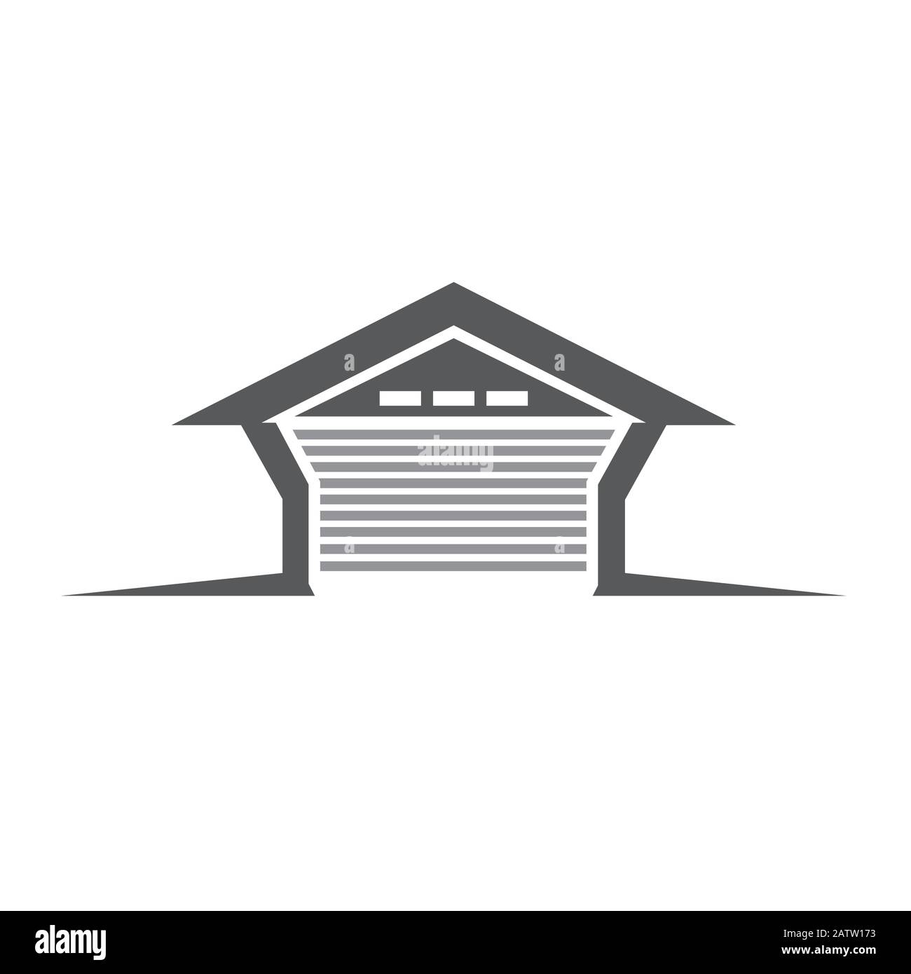 Modisches und modernes Symbol für Grafik- und Webdesign. Abbildung flacher Vektorgrafiken für das Logo des Garagentymbols Stock Vektor