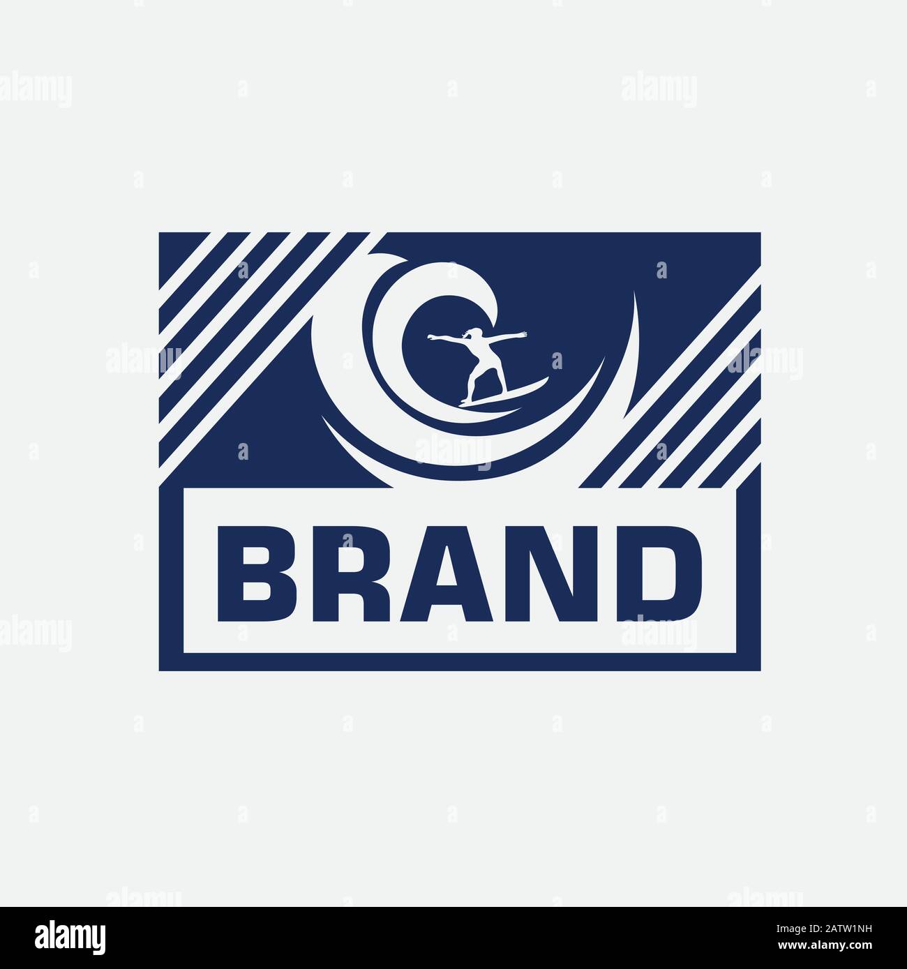 Sommer-Sport-Surfen, Illustration des Sport-Surf-Board-Abzeichens Stock Vektor