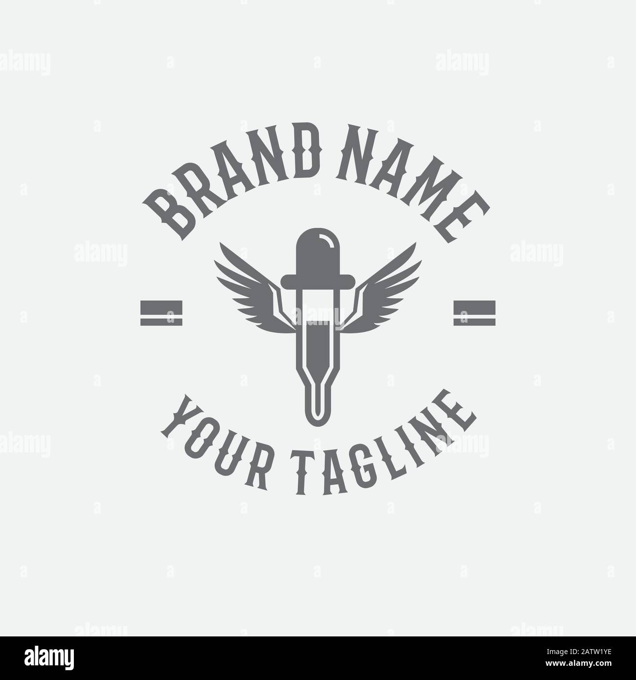 Vape Shop. Handgeschriebene moderne Schriftzüge isoliert auf weißem Hintergrund. Symbol, Logo, Emblem für Shop, Vaping Bar. Vektor. Stock Vektor