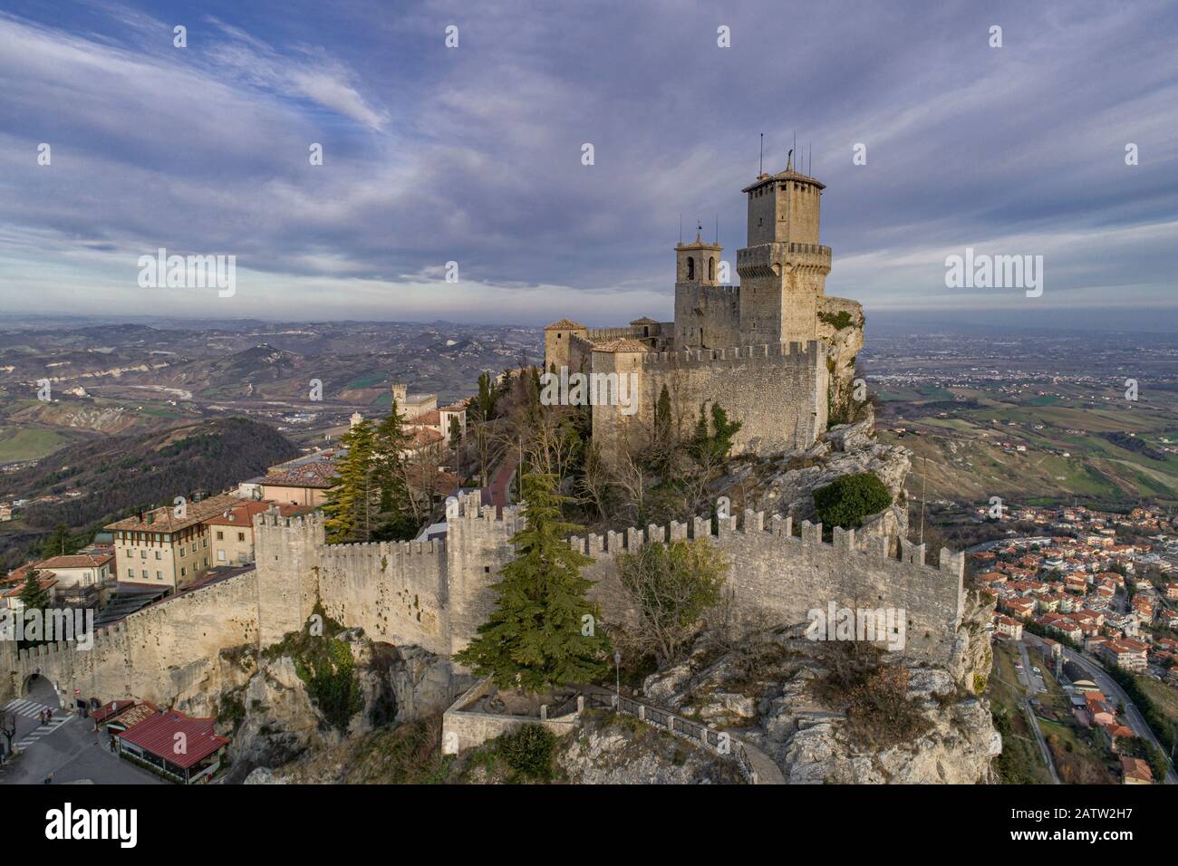 Blick auf san marino, die kleinste republik der Welt Stockfoto