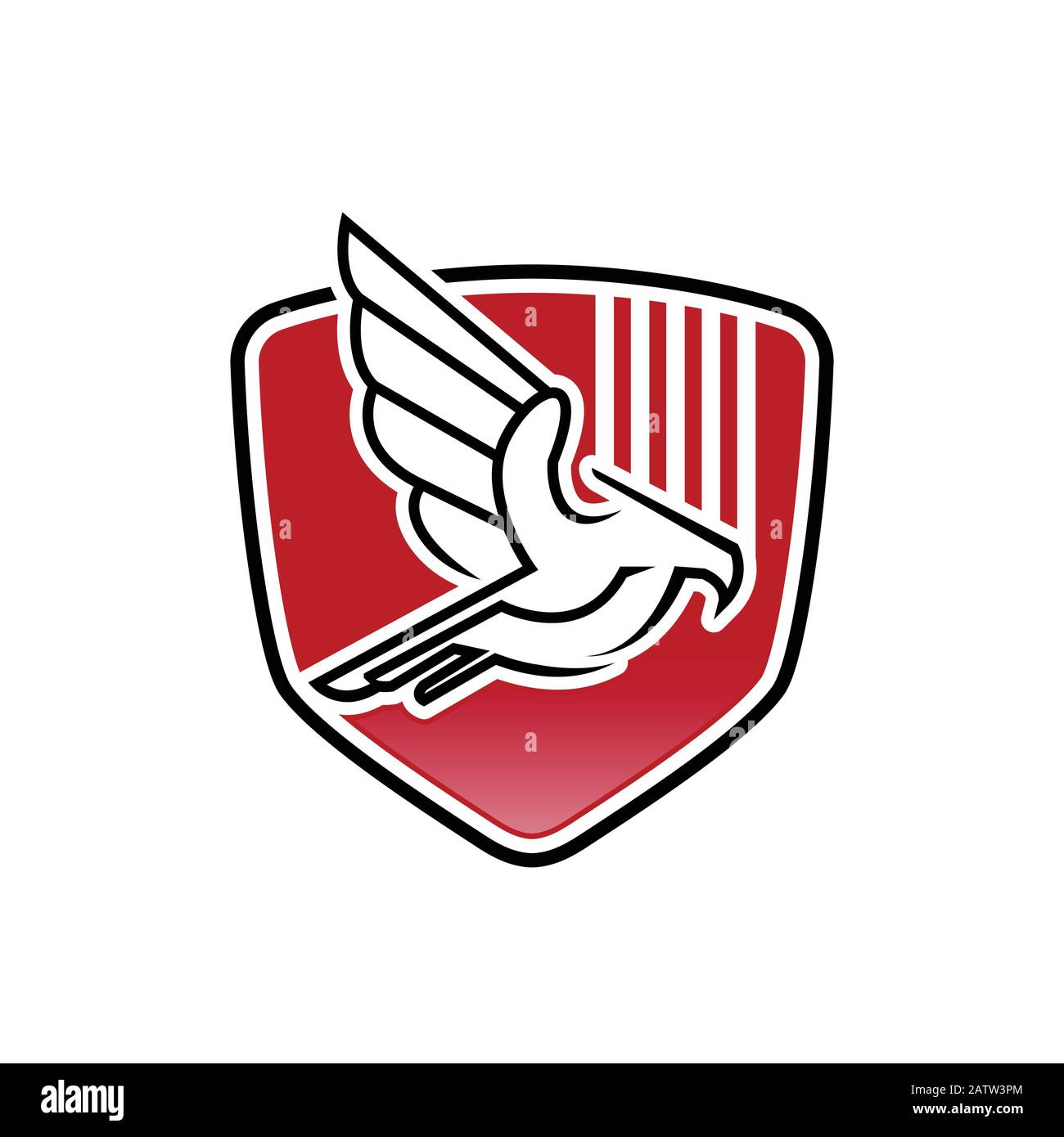 Abstraktes Eagle Fly Logo, negatives Space Head Eagle Fly Logo Stock Vektor