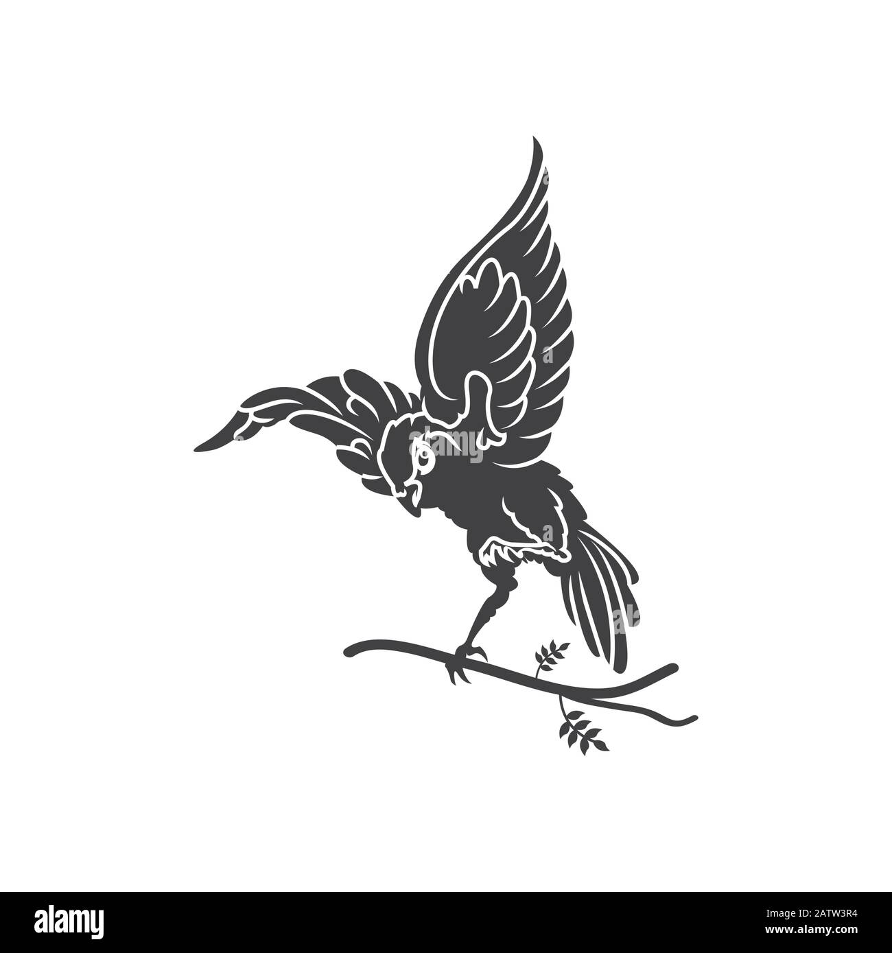 Vector Silhouette Rohrdommel auf weißem Hintergrund Stock Vektor