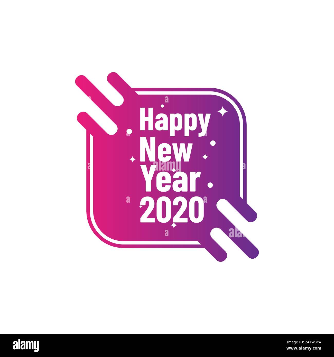 2020 bunter Text isoliert auf schwarzem Hintergrund, Neujahr 2020, 2020 Text für Kalender neue Jahre, Happy New Year 2020.2020 Startkonzept, Nummer 2 Stock Vektor