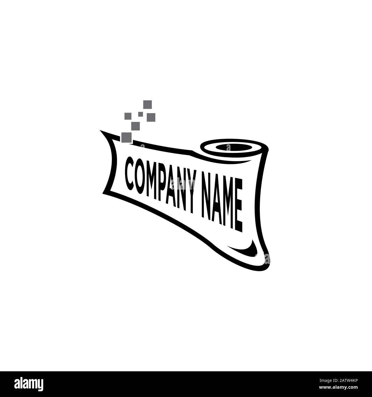 Druckpapier abstraktes Logo, Logo-Design für Druckindustrie und Wirtschaft, modernes Design mit harmonischen Vollfarben, Logotyp, Vektorlogo-Vorlagen Stock Vektor