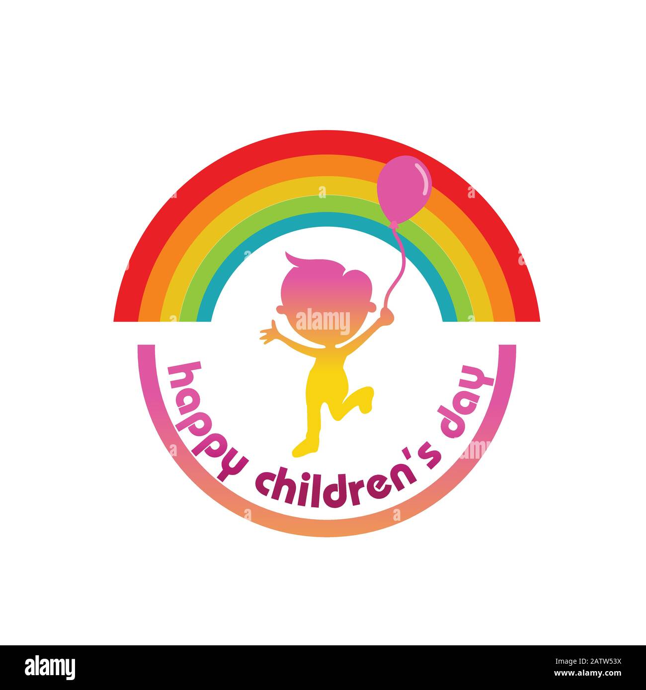 Happy Children Day, Illustration friedlicher Kinder von Jungen oder Mädchen zusammen isoliert auf weißem Hintergrund. Stock Vektor