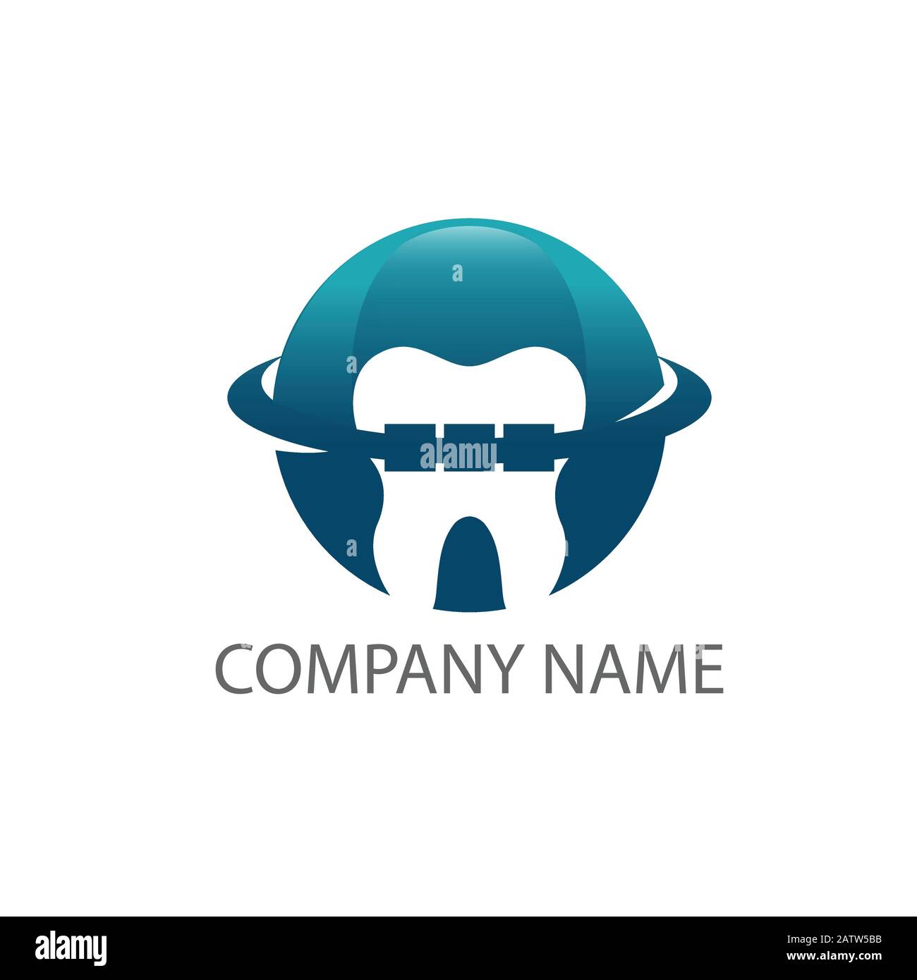Symbol für das Konzept des Logotyps des Zahnarztstomatologiearztes. Stock Vektor