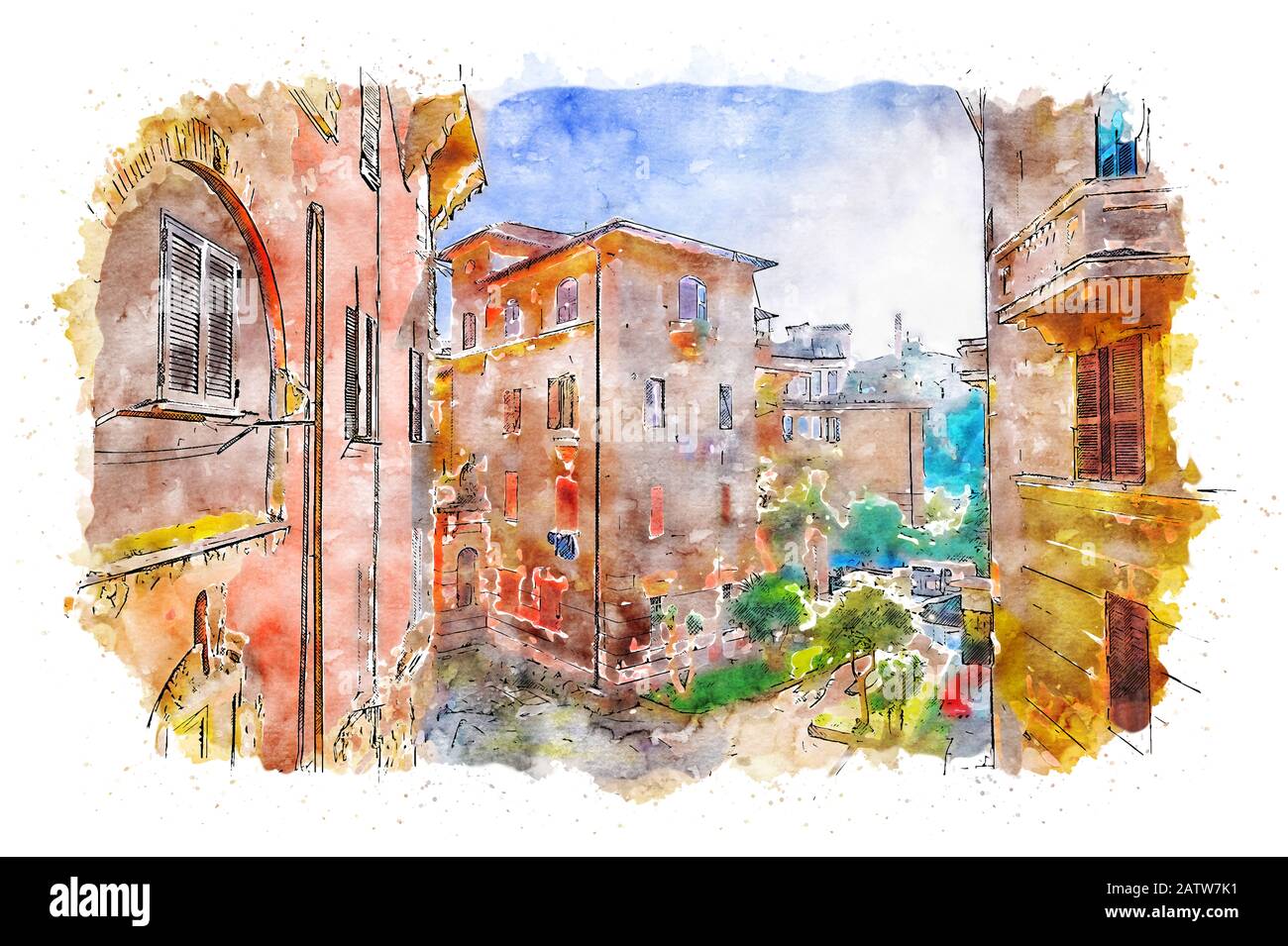 Siena ist eine italienische Stadt, die Hauptstadt der gleichnamigen Provinz in der Toskana Stockfoto