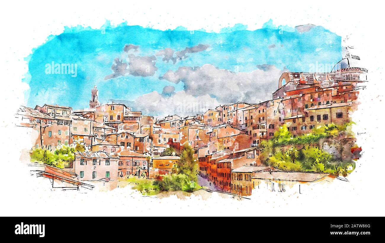 Siena ist eine italienische Stadt, die Hauptstadt der gleichnamigen Provinz in der Toskana Stockfoto