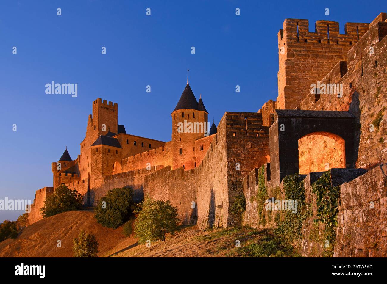 Porte de l' Aude, Carcassonne, Languedoc-Roussillon, Frankreich, Europa Stockfoto