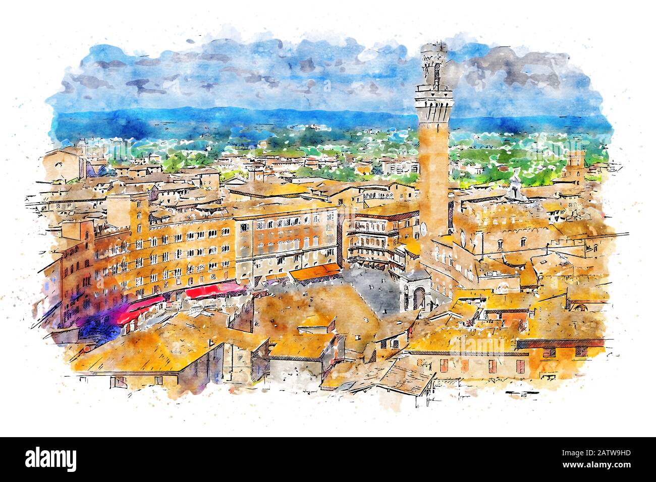 Siena ist eine italienische Stadt, die Hauptstadt der gleichnamigen Provinz in der Toskana Stockfoto