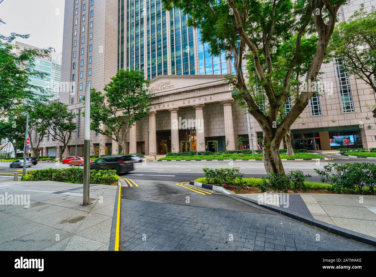 Singapur. Januar 2020. Blick auf den Eingang des Großen östlichen Mittelgebäudes Stockfoto