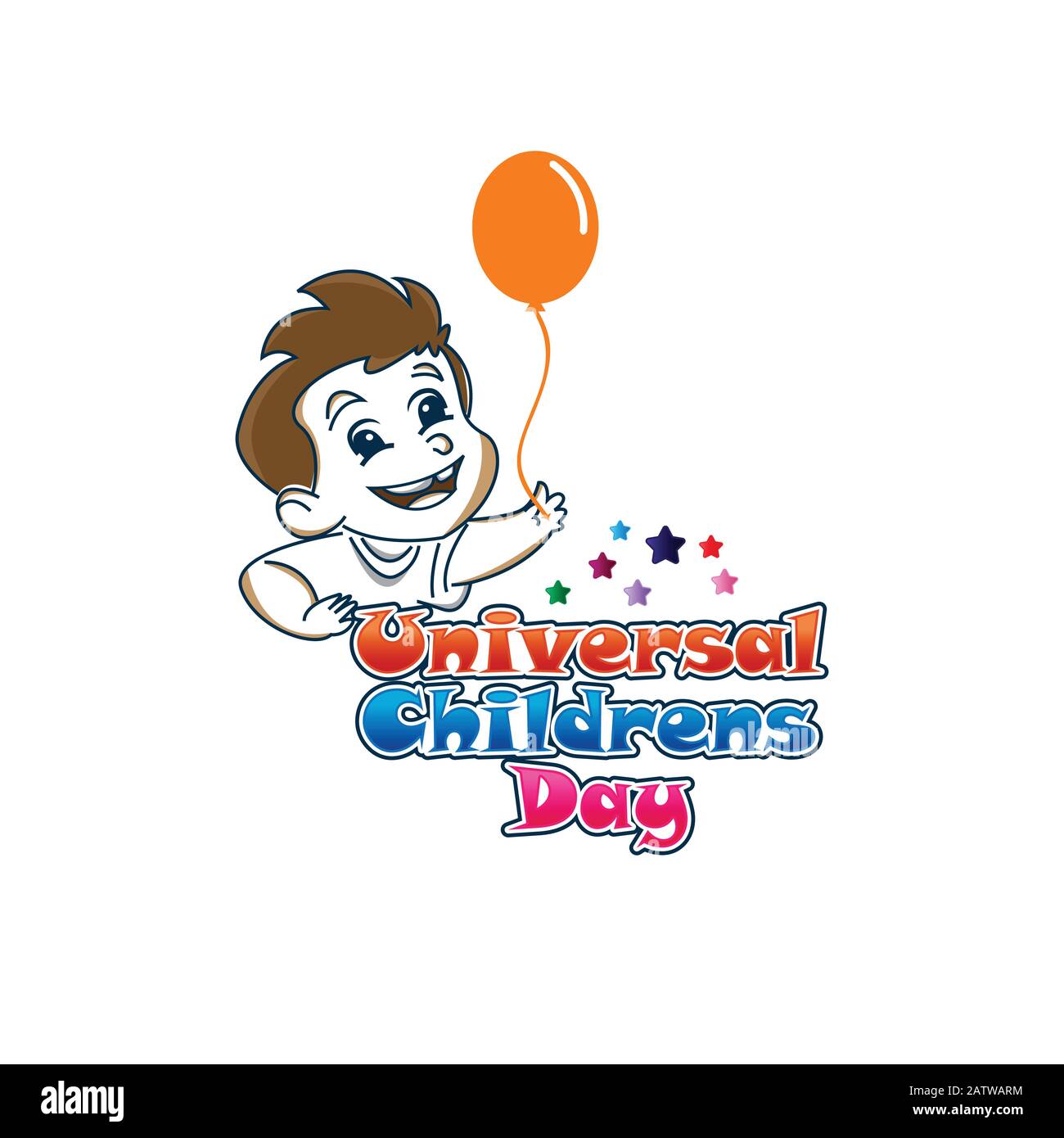 Happy Children Day, Illustration friedlicher Kinder von Jungen oder Mädchen zusammen isoliert auf weißem Hintergrund. Stock Vektor