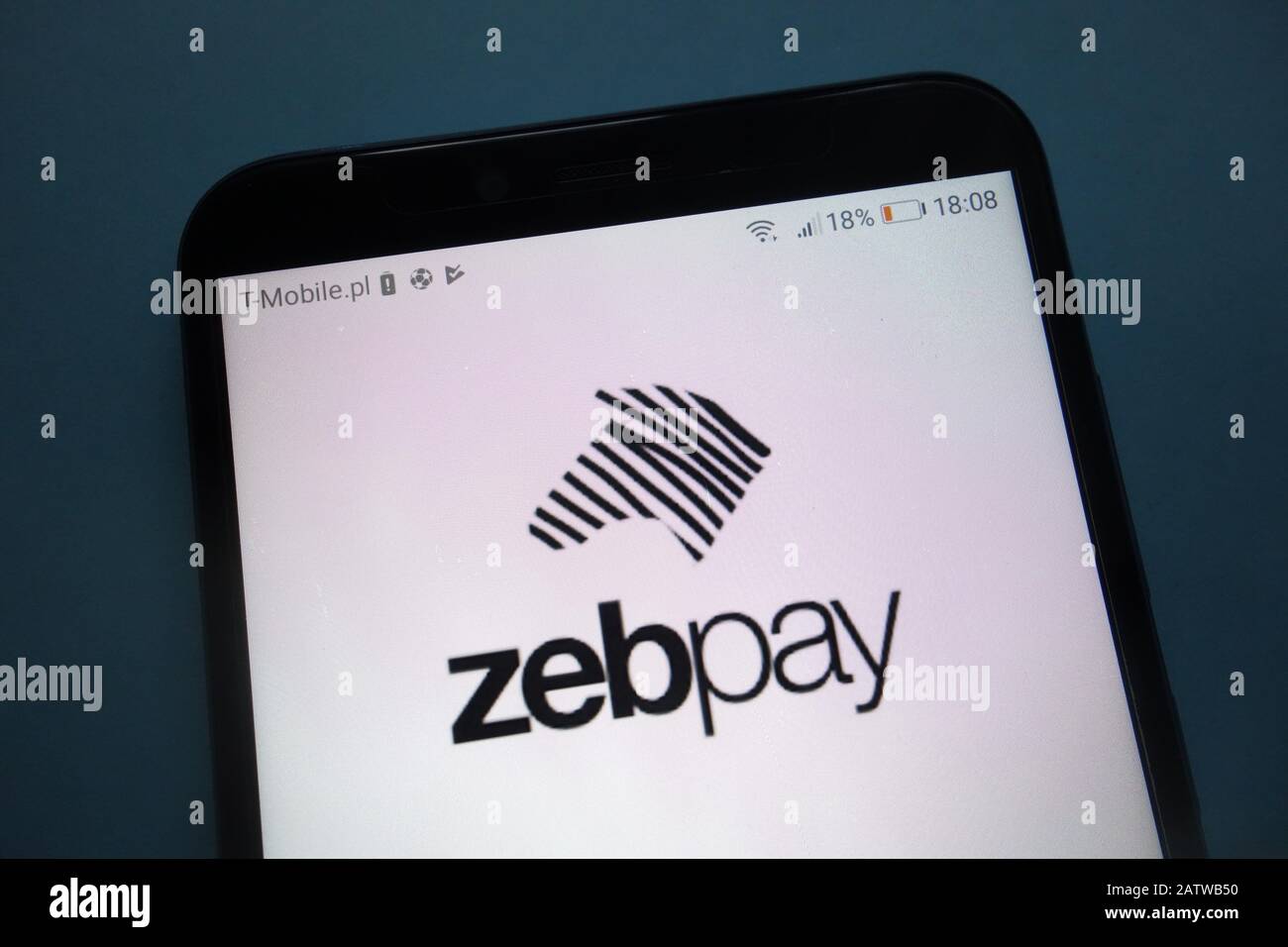 Zebpay-Logo auf Smartphone Stockfoto