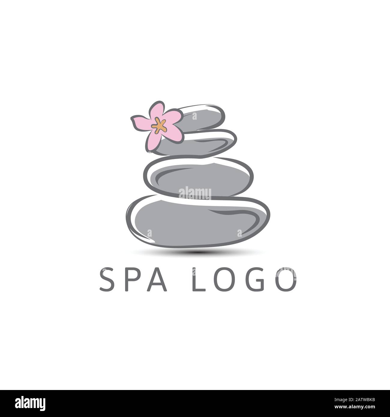 Spa - Template Logo für Spa-Lounge, Beauty-Salon, Massagebereich, Yoga-Center, Naturkosmetik etc Stock Vektor