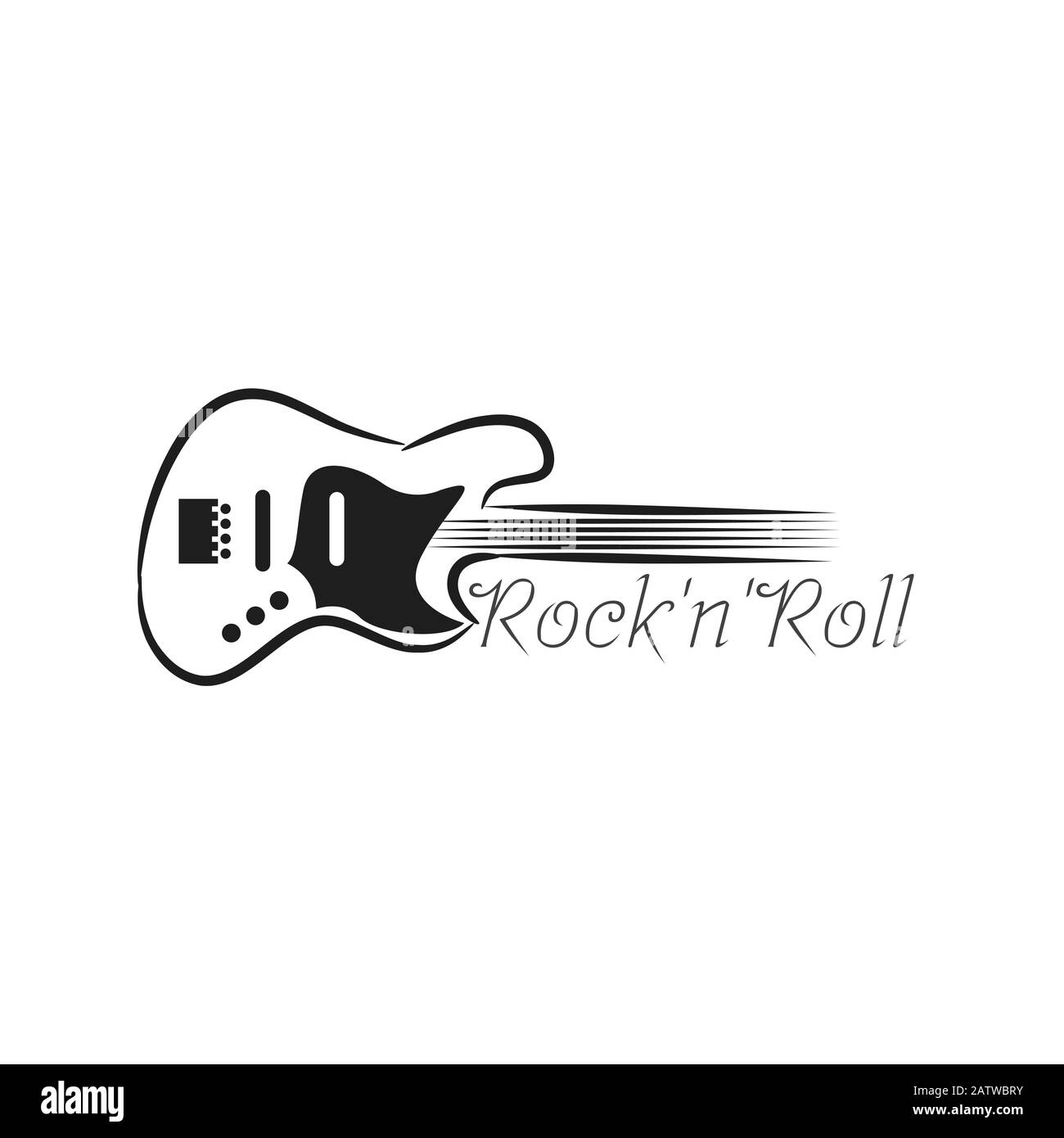 Gitarrensymbol Vektor, akustisches Musikinstrument auf weißem Hintergrund Isoliert. Trendy Flat Style für Grafikdesign, Logo, Website, Social Media, Stock Vektor