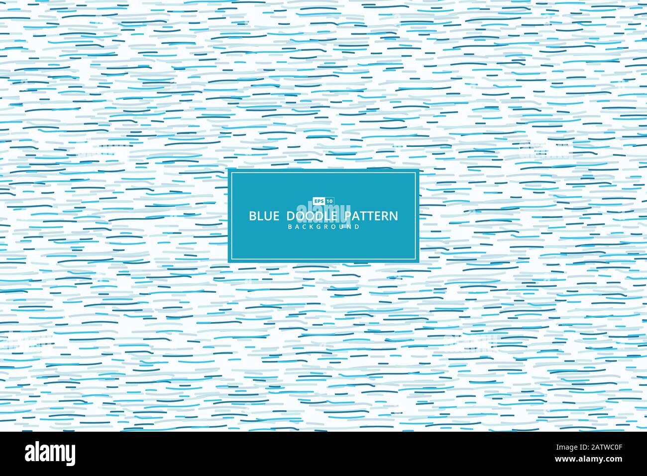Abstraktes blaues Muster aus handgezeichneter Doodle-Muster mit dekorativem Hintergrund. Verwendung für Werbung, Poster, Grafiken, Vorlagendesign, Print. Illustration Stock Vektor