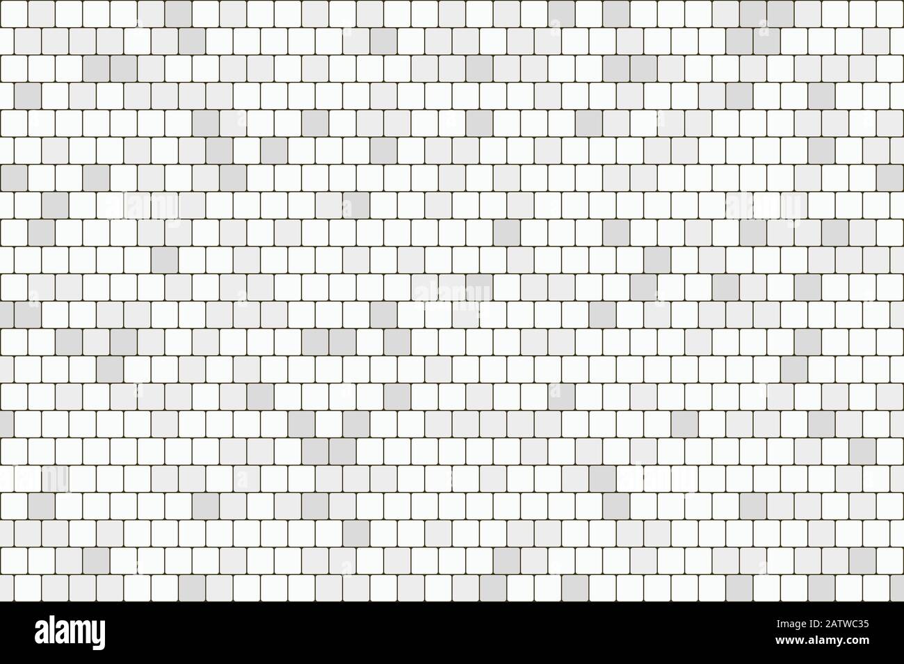Abstrakter Hintergrund aus weißem und grauem, quadratischem Ziegelstein mit Kunstwerken. Verwendung für Werbung, Poster, Vorlagendesign, Druck, Überschrift. Illustrationsvektor eps10 Stock Vektor