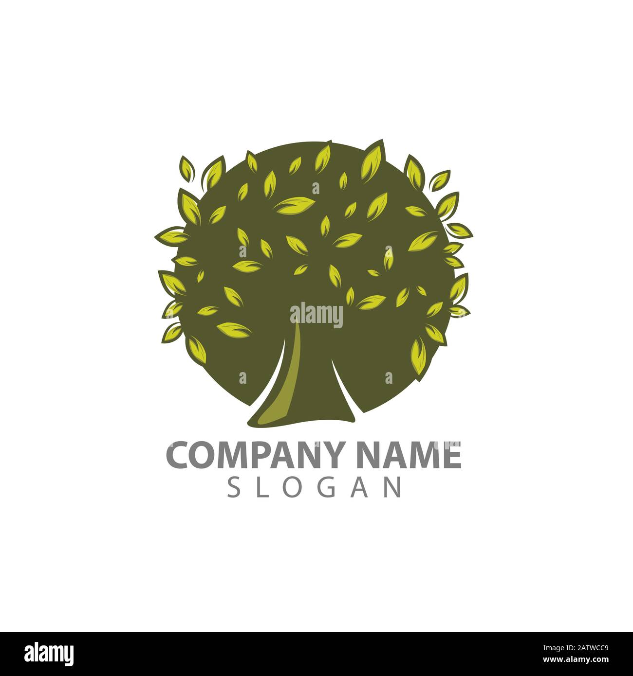 Professioneller Arboristischer Baumpflegedienst Organic Eco Sign Konzept. Landschaftsgestaltung Rohvektor-Darstellung Auf Verdieltem Wandhintergrund Stock Vektor