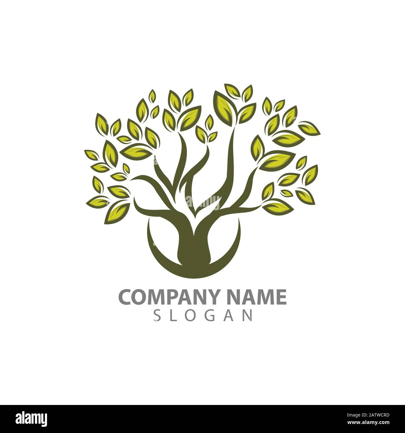 Professioneller Arboristischer Baumpflegedienst Organic Eco Sign Konzept. Rohvektor Für Landschaftsgestaltung Stock Vektor