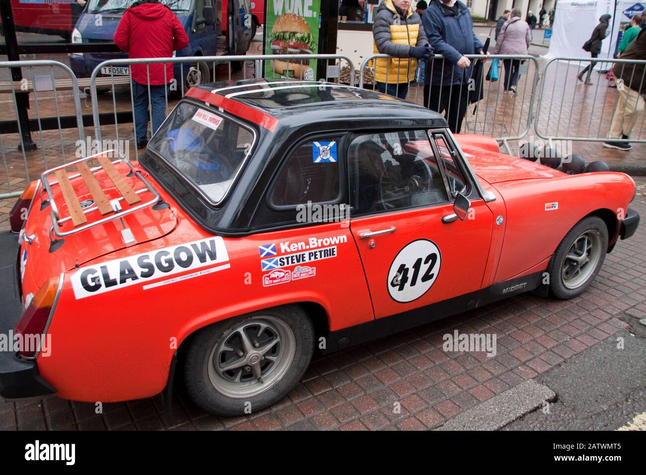 Rallye Monte Carlo Banbury MG Midget Stockfoto