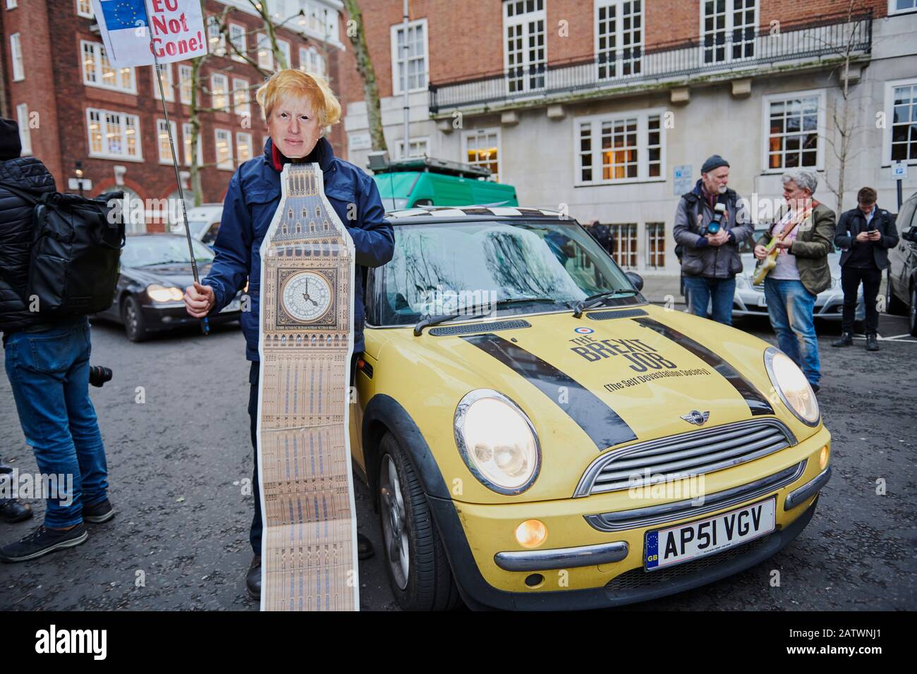 Am Tag des Brexit, dem Europäischen Haus, am Smith Square Stockfoto