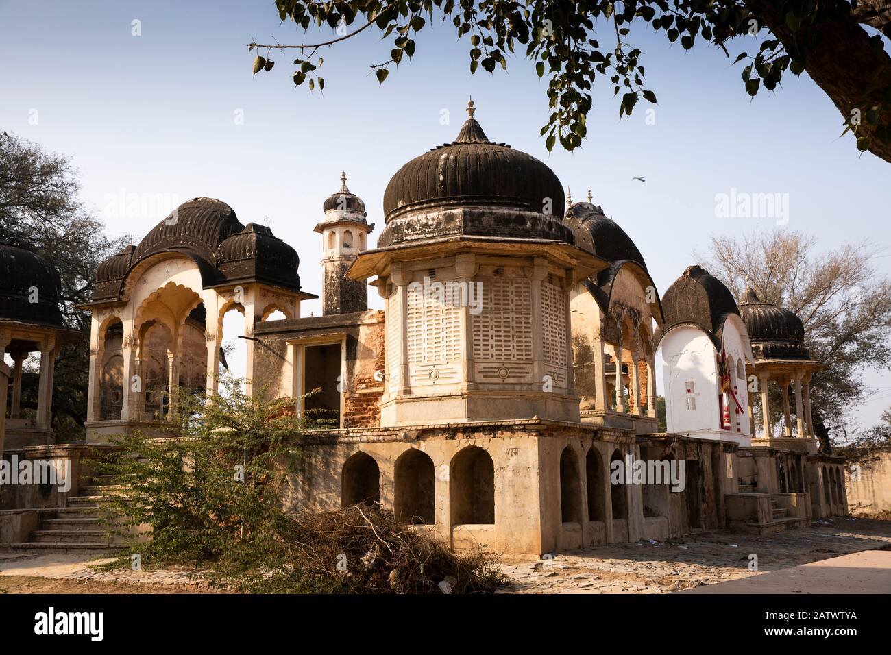 Indien, Rajasthan, Shekhawati, Dundlod, Chhatri Gedenkcenotaph am südlichen Rand der Stadt Stockfoto