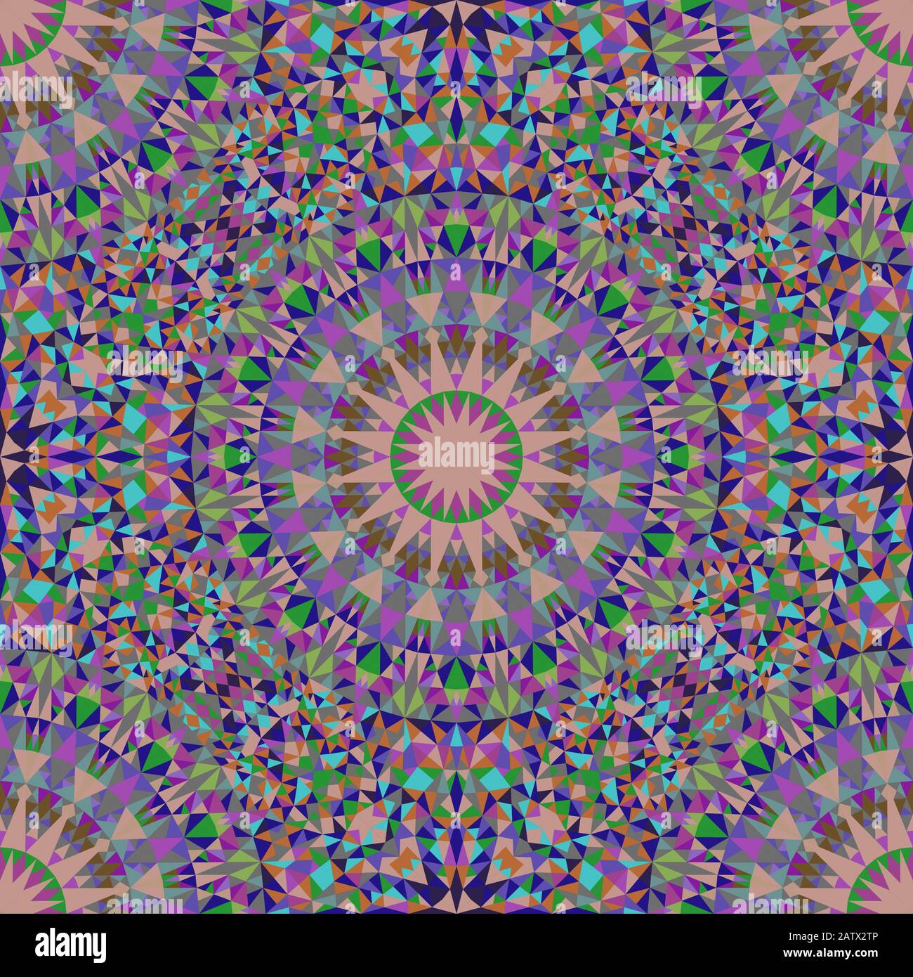 Böhmische Mandala-Muster Hintergrundgestaltung - abstrakte Vektorgrafik mit Mosaik Stock Vektor