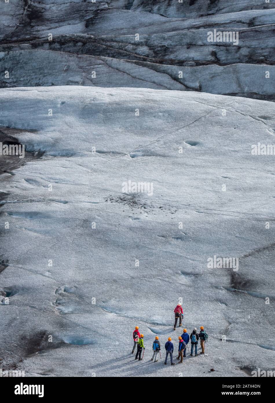 Svinafellsjokull ist ein Auslassgletscher des in Ostisland gelegenen Vatnajokull Ice Cap Stockfoto