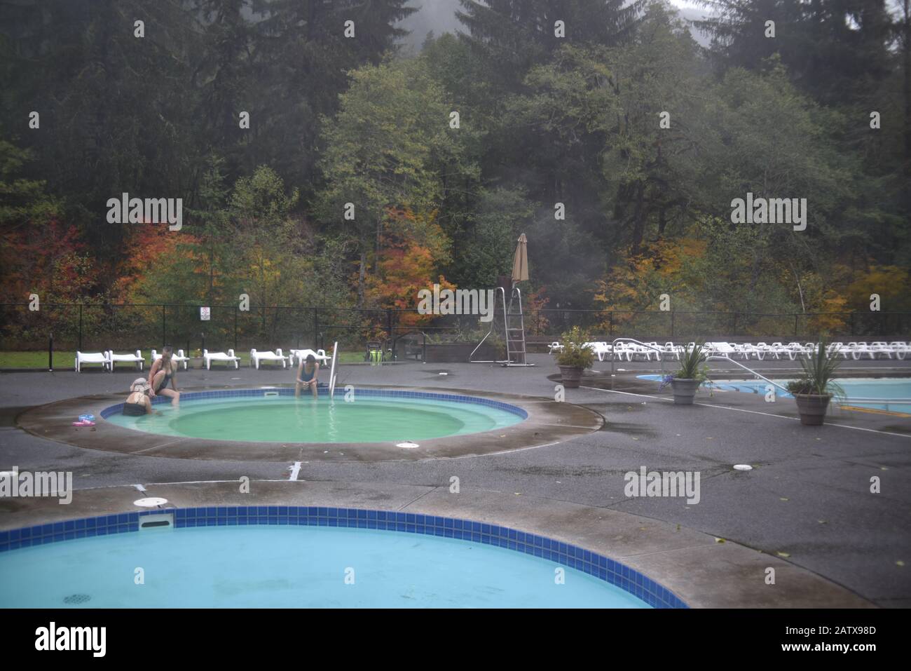 Olympia-Nationalpark. Staat Washington. USA 20. Oktober 2017. Sol Duc Hot Springs Lodge. Erbaut um die 1930er Jahre. Großartige Unterkunft, Restaurants und heißer Frühling Stockfoto