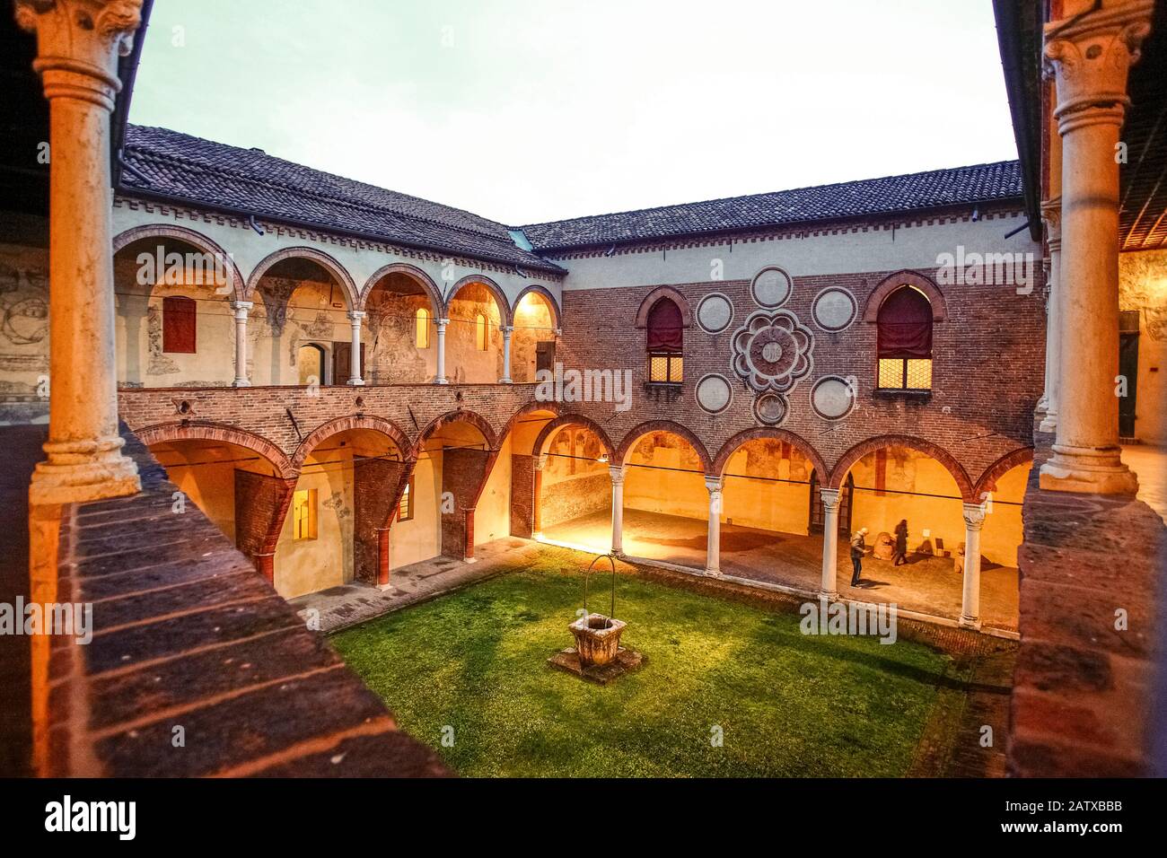 Italien Emilia Romagna Ferrara - Casa Romei - Innenhof Stockfoto