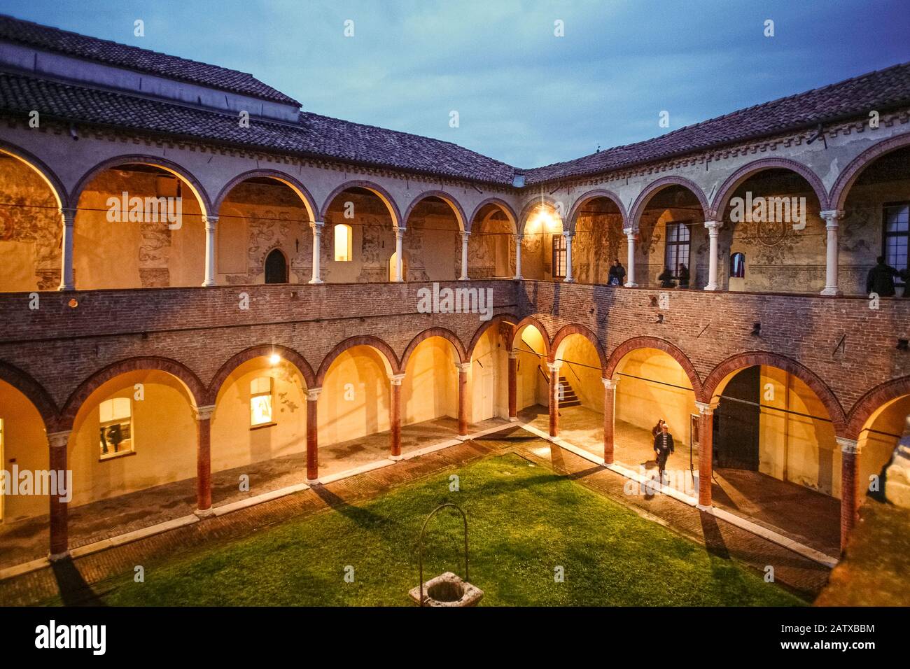 Italien Emilia Romagna Ferrara - Casa Romei - Innenhof Stockfoto