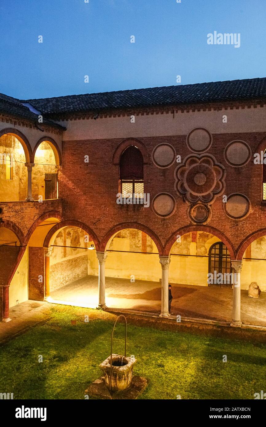 Italien Emilia Romagna Ferrara - Casa Romei - Innenhof Stockfoto