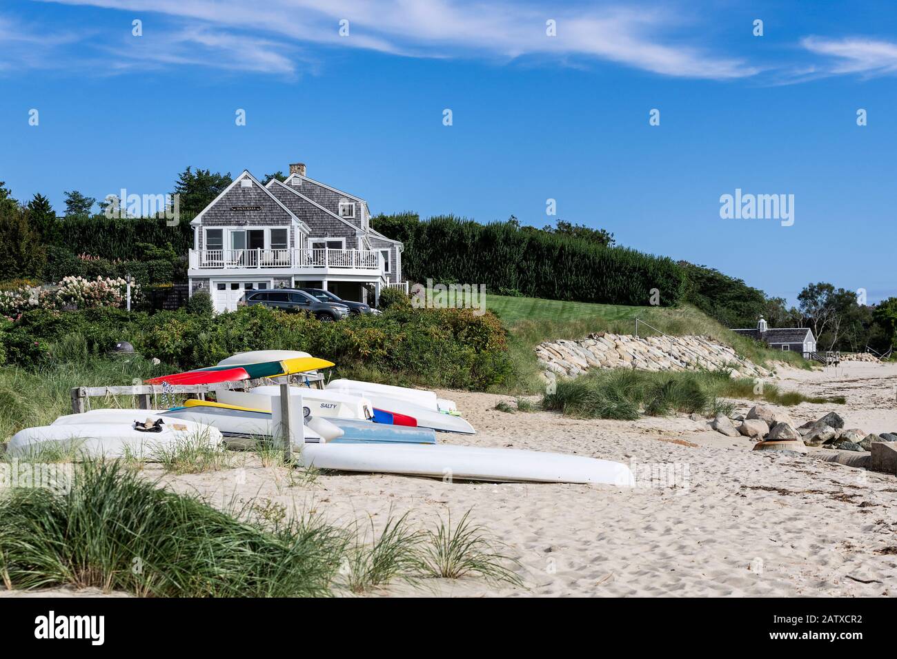 Charmantes Cape Cod Stil Beach House, Chatham, Cap [e Cod, Massachusetts, USA. Stockfoto