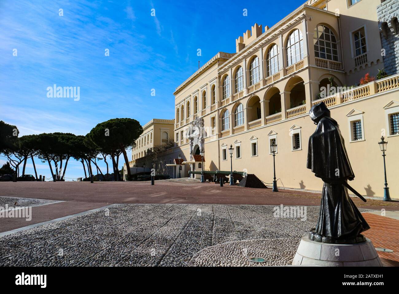 Monaco-Ville, Monaco - 28. Januar 2020: Palast des Prinzen von Monaco. Stockfoto