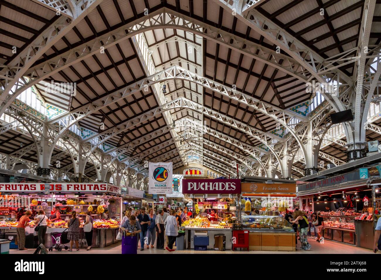 ZENTRALMARKT VALENCIA SPANIEN Stockfoto